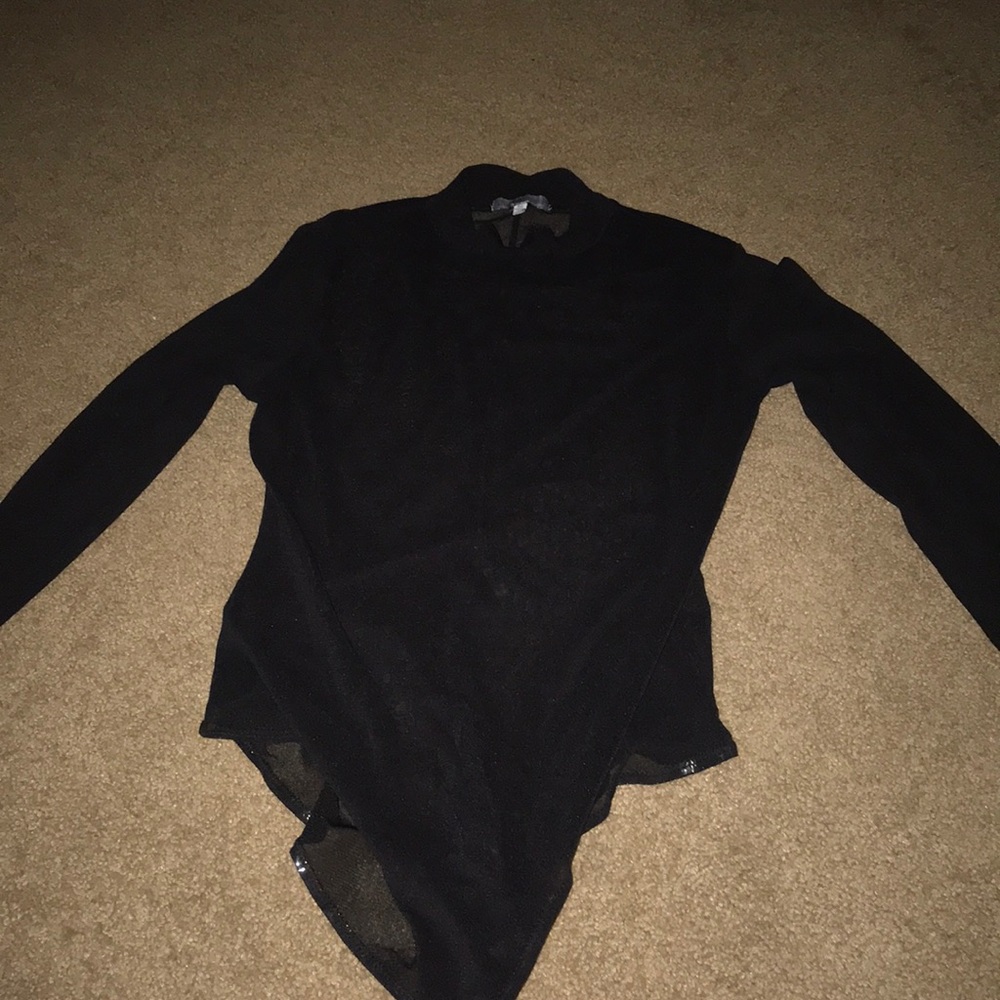 Black mesh sparkly bodysuit